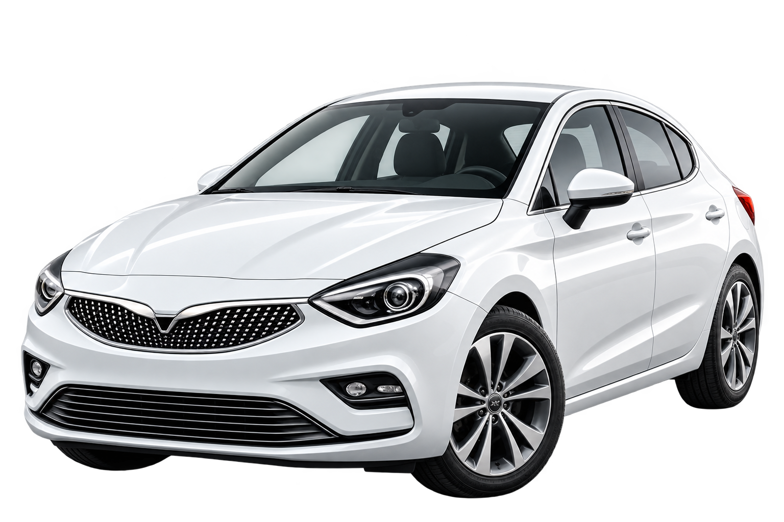 White hatchback car